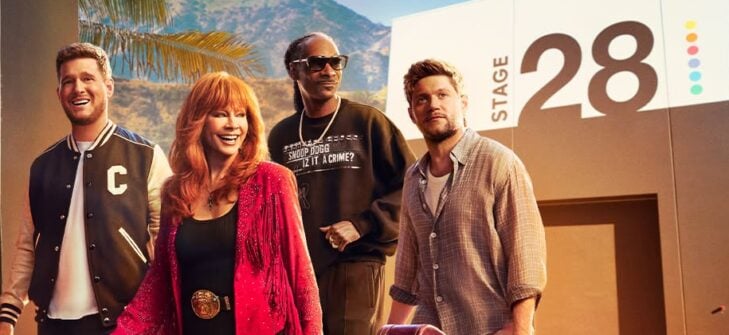 The voice coaches in a promo shot for season 28