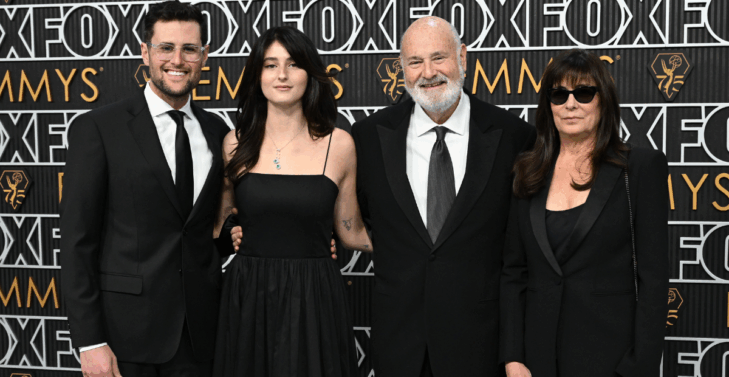 Jake, Romy, Rob, and Michele Reiner are seen together prior to an event.