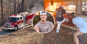 In a dramatic video shared to social media, country singer Tayler Holder can be seen rescuing animals from a barn fire on his property.