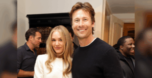 Glen Powell and Michelle Randolph