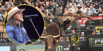 At the kickoff for Round 3 of the PBR Unleash The Beast Buck Off at Madison Square Garden on Jan. 11, Christian artist Brandon Lake led attendees in worship. He also met with the competitors backstage.