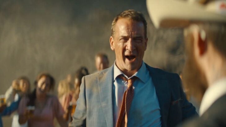 Peyton Manning at the end of Bud Light's Super Bowl commercial