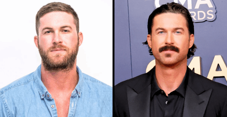 Riley Green when he was young and Riley Green now