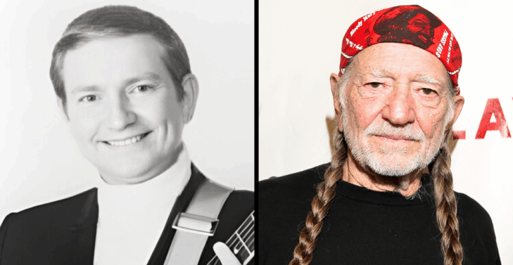 Willie Nelson when he was young in comparison to Willie Nelson now.
