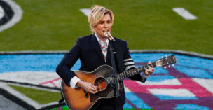 Brandi Carlile performs ahead of the Super Bowl