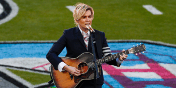 Brandi Carlile performs ahead of the Super Bowl