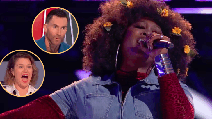 Alexia Jayy during her triple-turn blind audition on Season 29 of The Voice