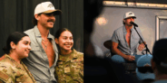 Tucker Wetmore took a break from his tour to perform for the troops stationed in Guam, expressing his gratitude for their service and even singing a Toby Keith classic...