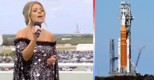 Christian artist Anne Wilson sings the National Anthem at Artemis II launch